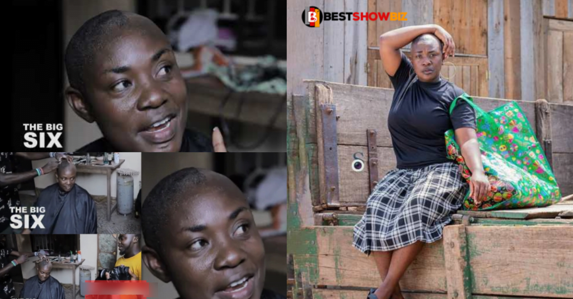 Real video of how Emelia Brobbey shaved her hair for movie pops up