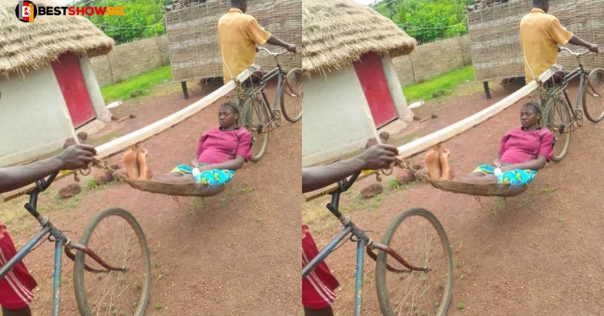 See how this pregnant woman was been transported to hospital in Ghana, so sad in this modern age.