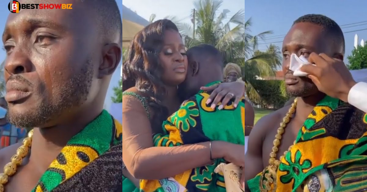 Emotional Man shed tears after seeing his beautiful wife on his wedding day (video)