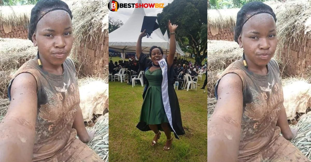 Lady who makes and sell bricks to support her education finally graduates from university (photos)