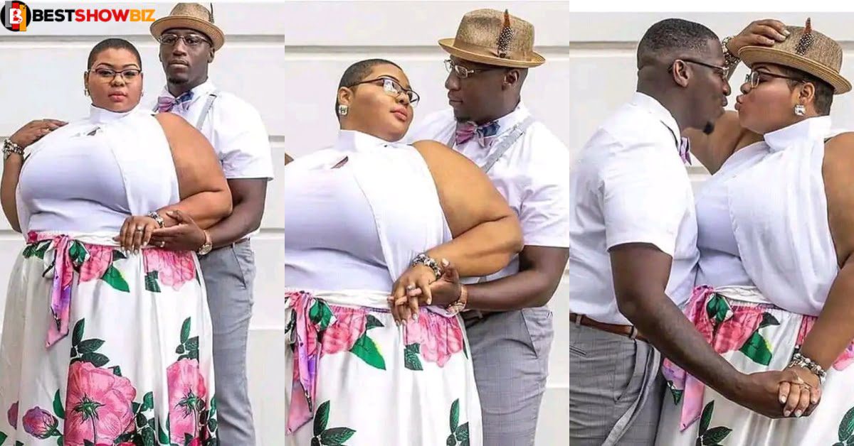 True love never discriminates: Man shows off his beautiful obese girlfriend.