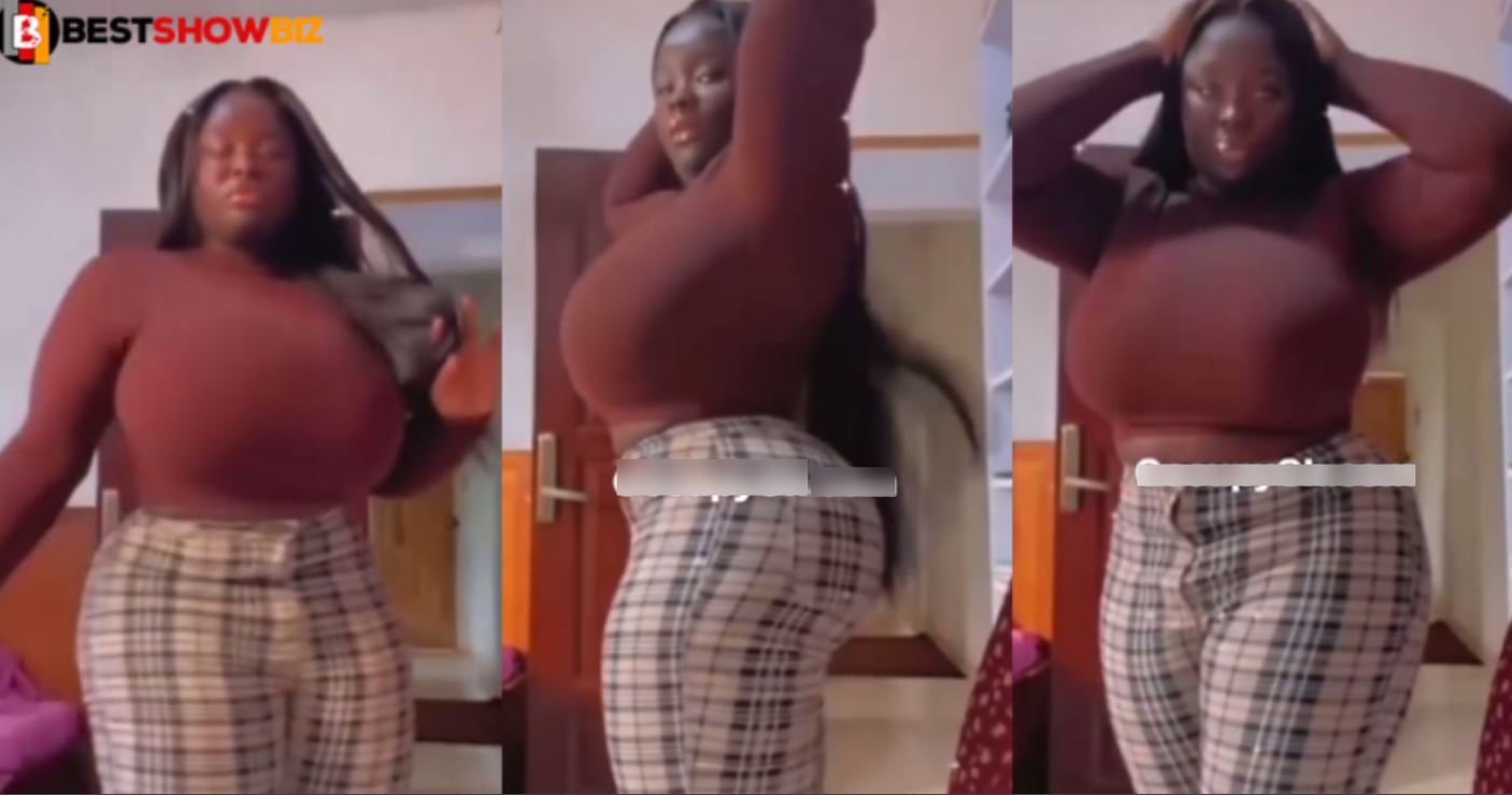 Actress Maame Serwaa again, shows her new Obengfo body in a viral video