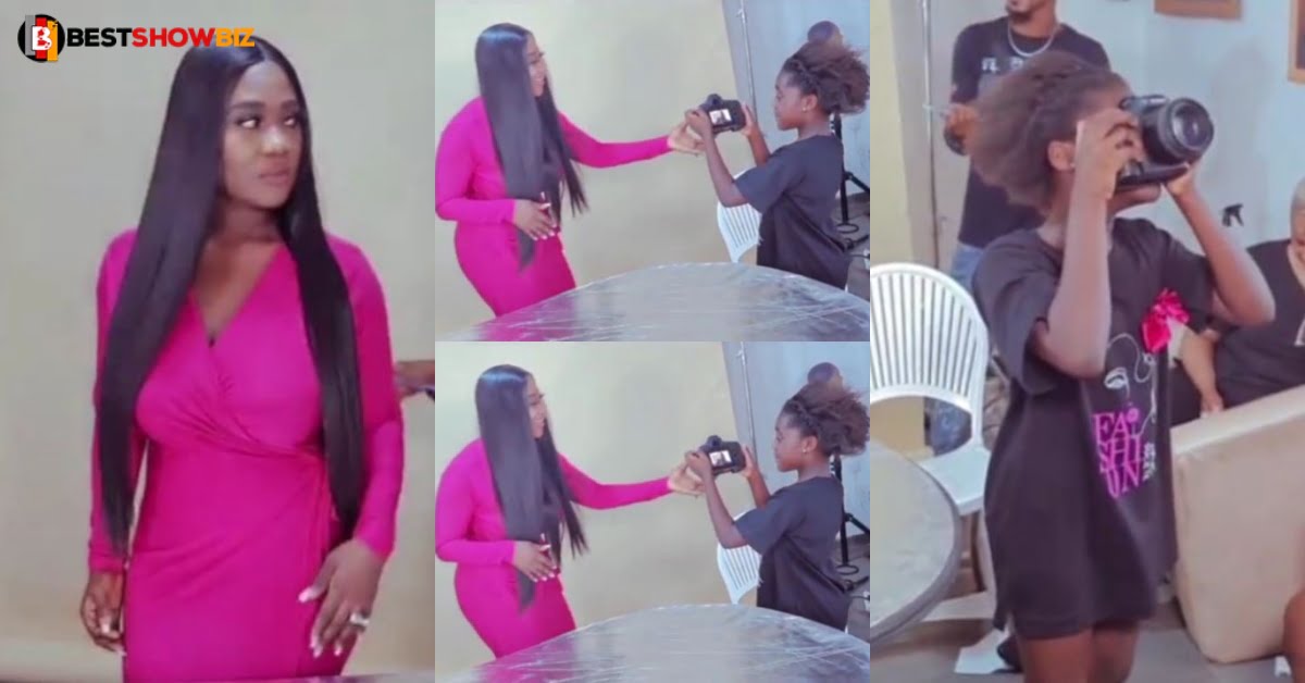 Pretty daughter of mercy johnson shows her passion as she becomes her mother's photographer (video)
