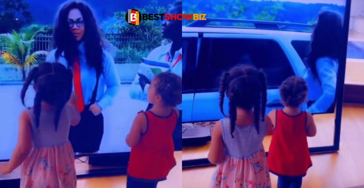 Beautiful video of Nadia Buari's daughters hanging her on Tv surfaces (video)