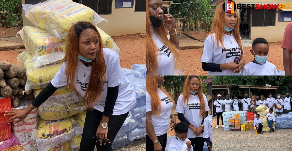 Akuapem Poloo donates to Nsawam female prison as part of her son's birthday celebrations