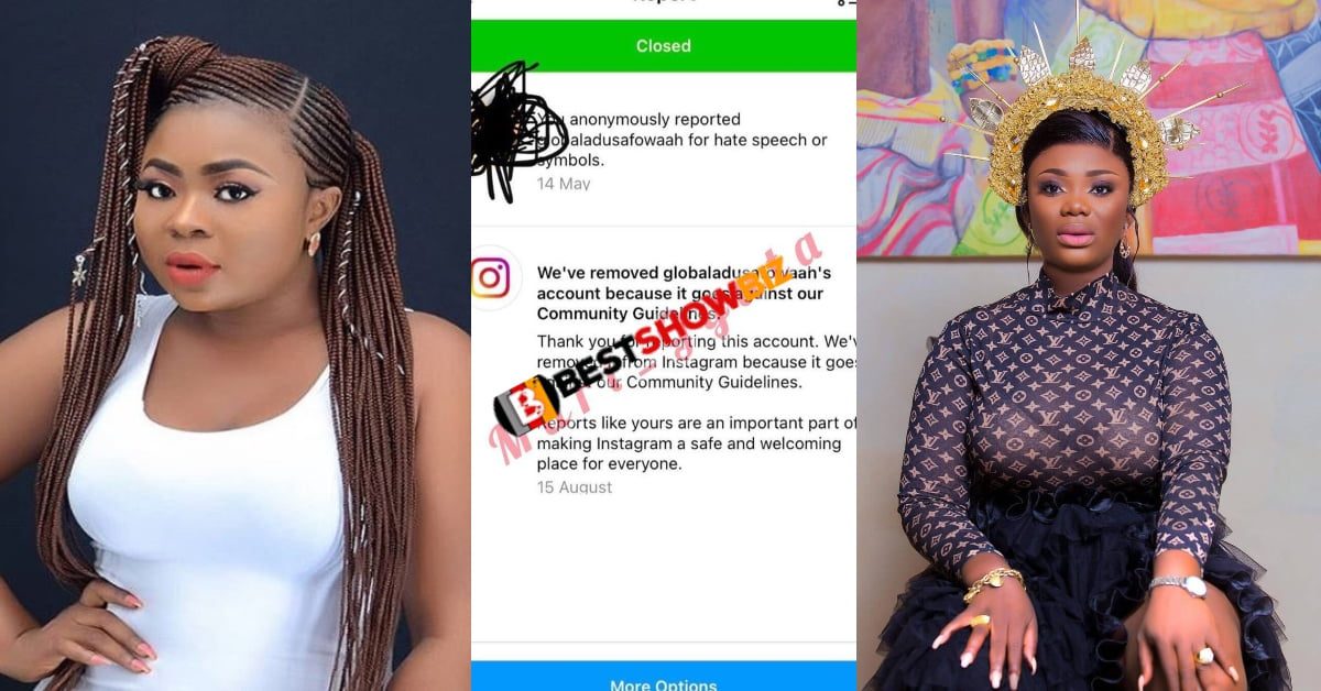 Adu Safowaa loses Instagram account after she attacked GMB - Screenshots