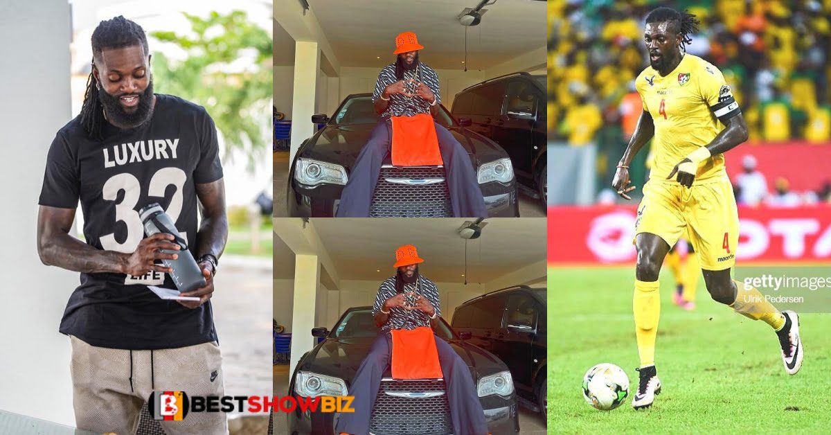 Money Dey: Emmanuel Adebayor displays his expensive cars in his garage in new photos