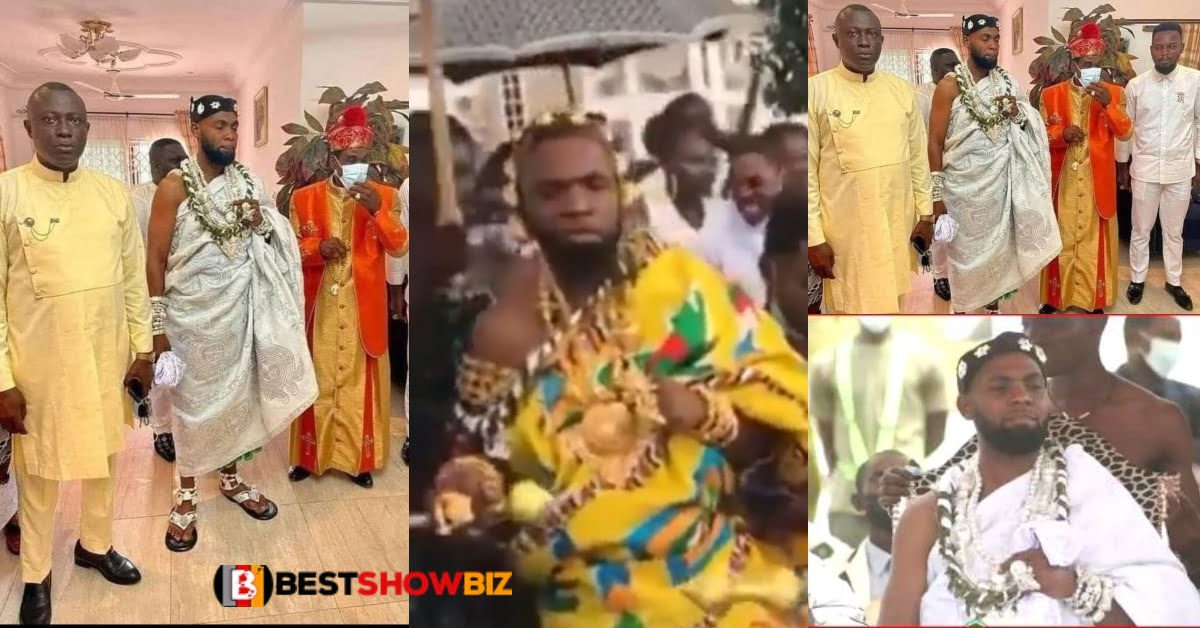 Netizens react as Reverend Obofour is being enstooled as a Chief in Accra - Video +Photos
