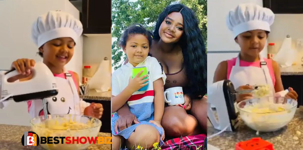 Wow! Video of Kafui Danku's daughter, Baby Lorde baking in the kitchen pops up