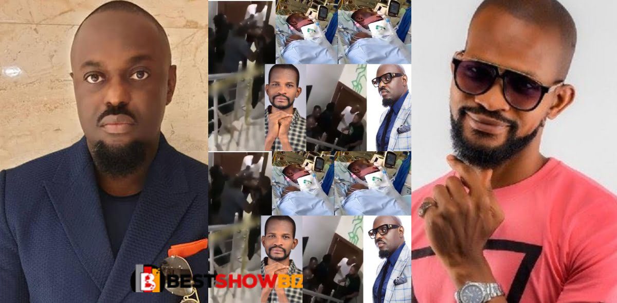 Video: Uche Maduagwu reportedly admitted to the hospital after Jim Iyke mercilessly beat him