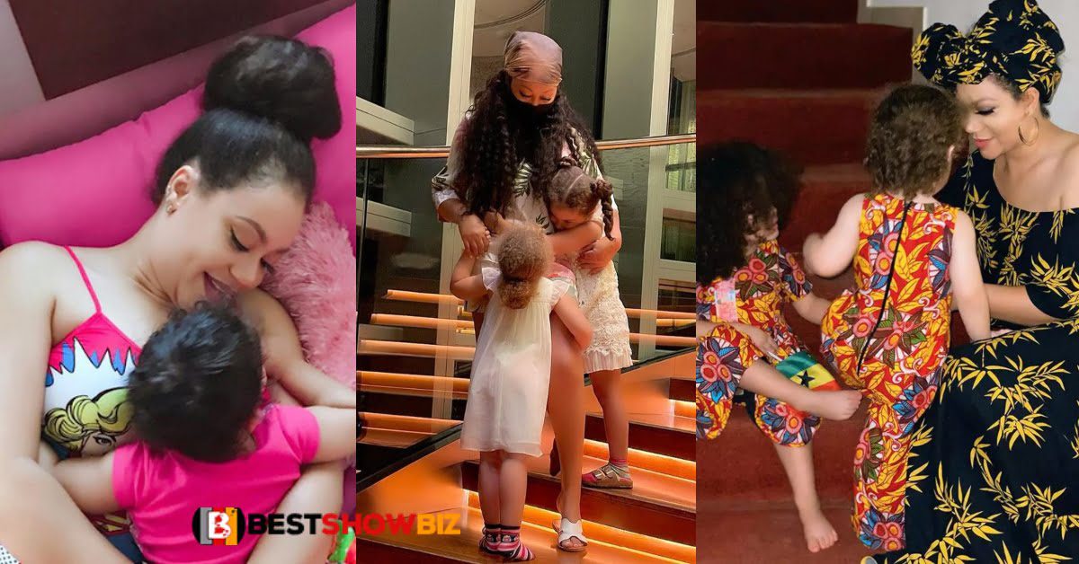 Why hide their face? - Fans asks Nadia Buari as she drops new photos of her daughters