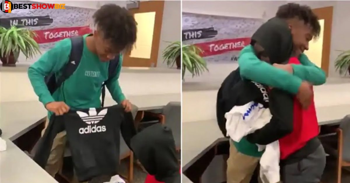 Young boy buys and gives clothes to his poor classmate who wears one cloth to school everyday
