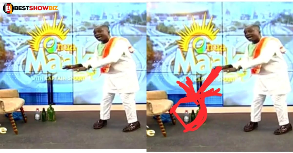 Captain Smart shocks Ghanaians as he storms Onua TV studio with an empty chair and schnapps.