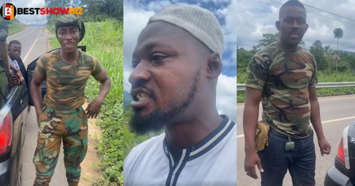 Two military men catch and stop Funny face from committing su!cide in the bush (video)