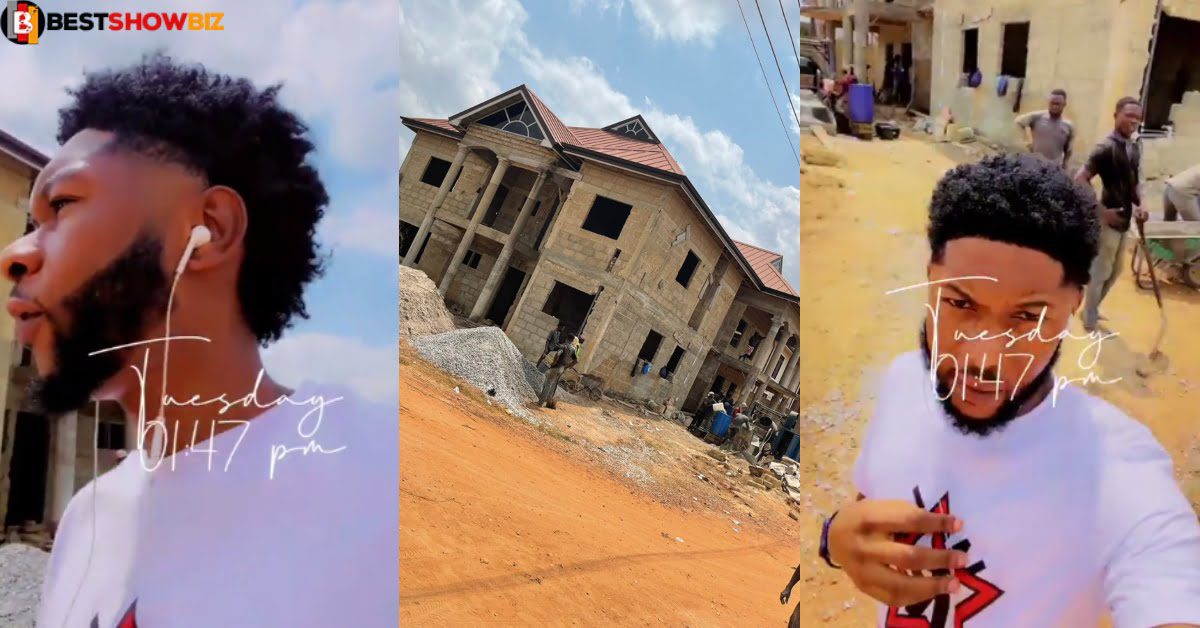 "Don't Joke with Betting, i am building this mansion with BET money"- Young man motivates youth (video)