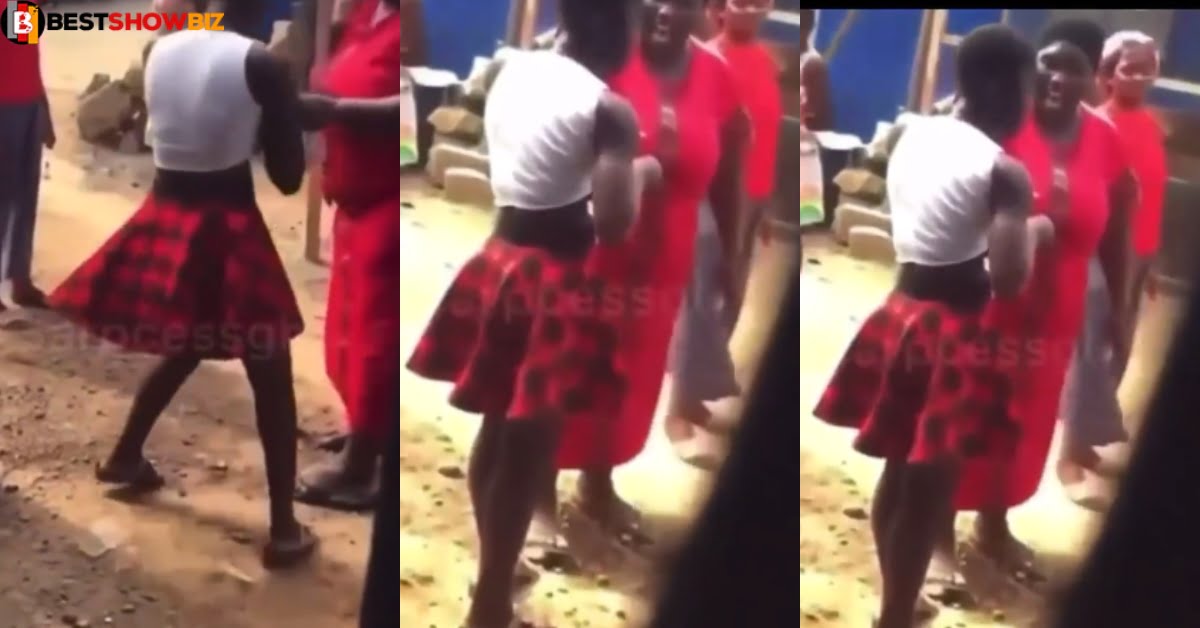 "If I was your mother will you do that to me"- Woman catches and beat JHS girl dating her husband (video)