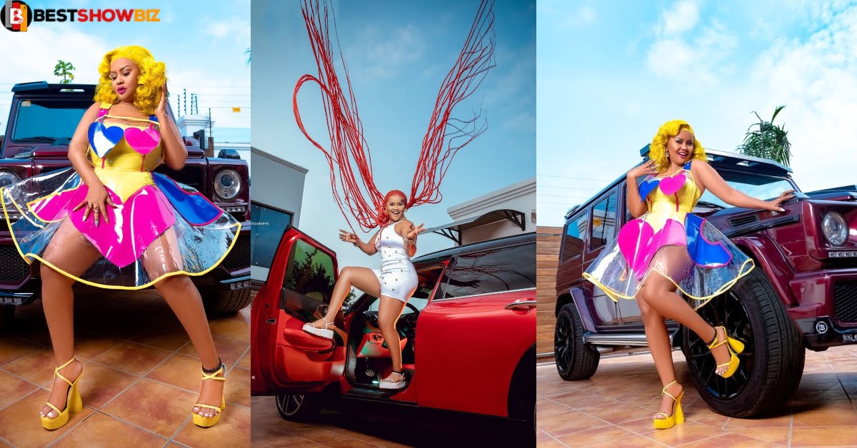 Nana Mcbrown stuns social media with photos of her flaunting expensive cars as she celebrates 44 years