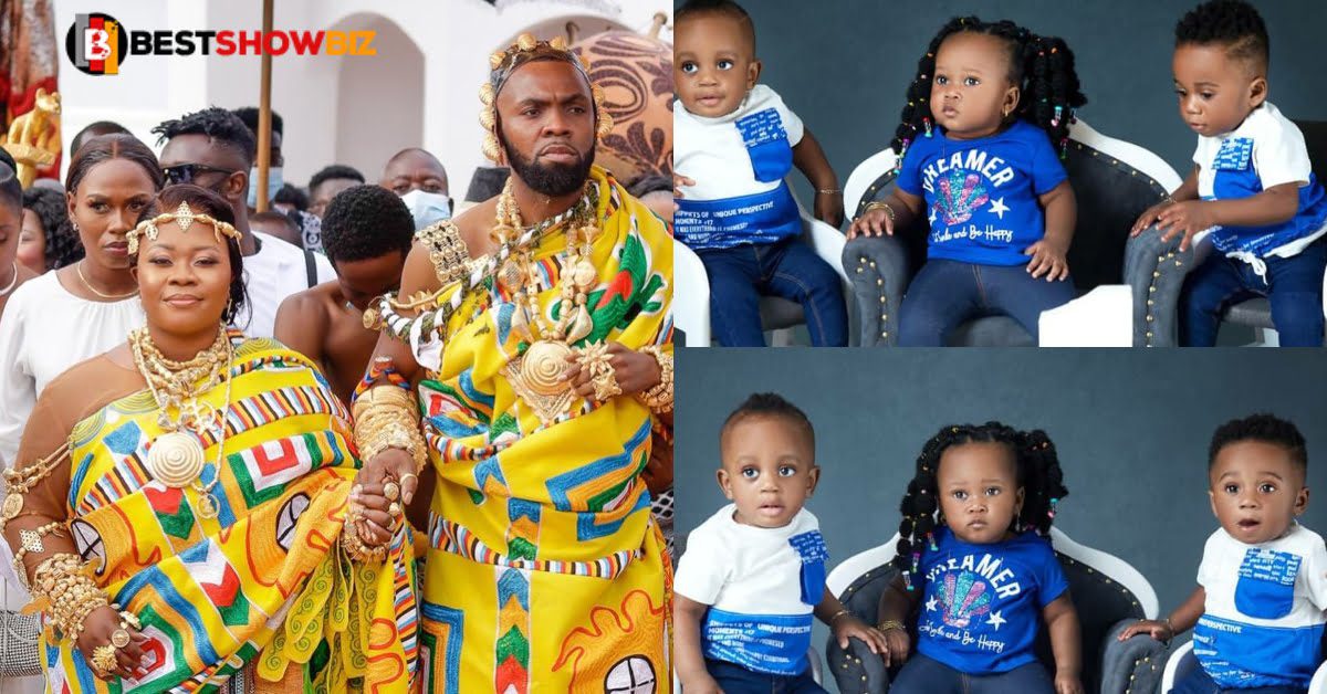 See beautiful new photos of Rev. Obofour's triplets looking all grown up
