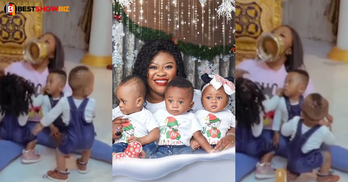 See what Obofowaa did after Afia Schwar said she was broke and can't buy cake for her triplets (video)