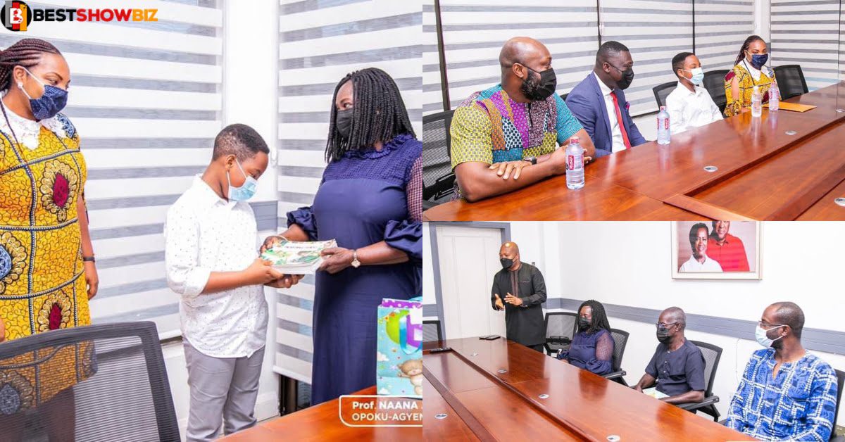 'Ourday' boy Oswald goes to visit Professor Naana Jane to thank her for giving him Ipad pro
