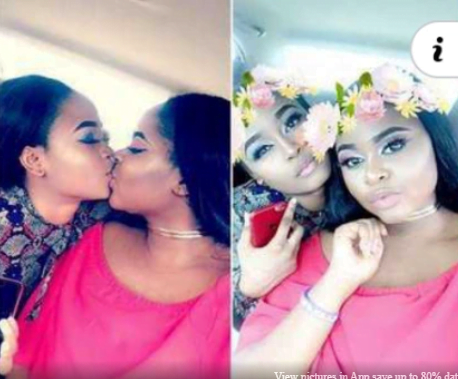 Two Ghanaian girls publicly display their love for each other.
