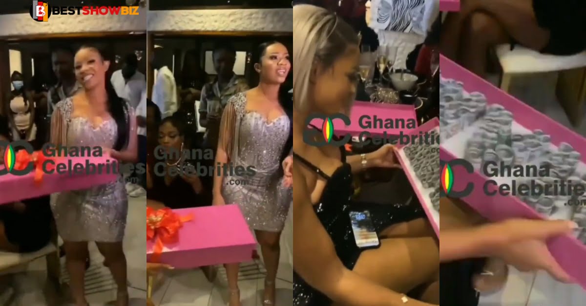 Too much money, See how Serwaa Amihere surprised her sister with $100 notes (video)