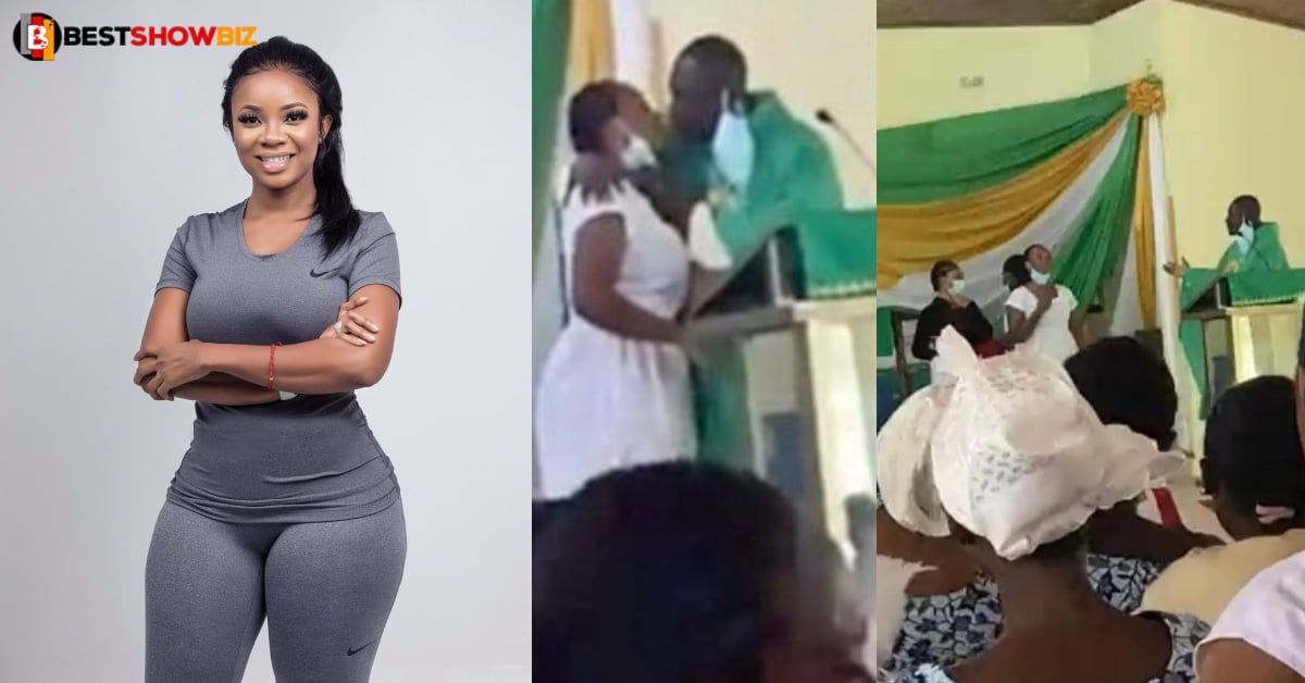 "Eiii" - Serwaa Amihere shouts after watching video of the Anglican priest kissing students