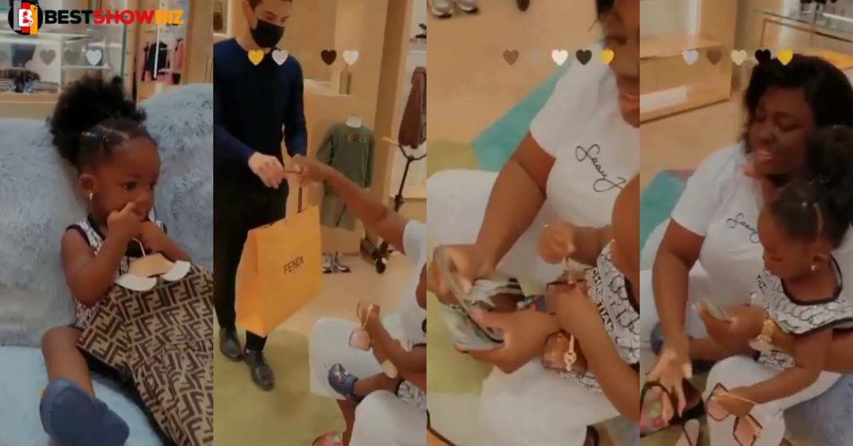 Rich Mama: Tracey Boakye blows cash on outfits at Fendi shop for her kids in Dubai - Video
