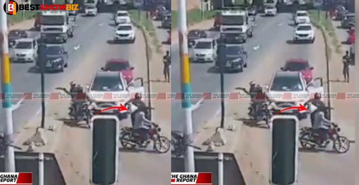 See video of the CCTV footage of Achimota daylight robbery (Watch Video)