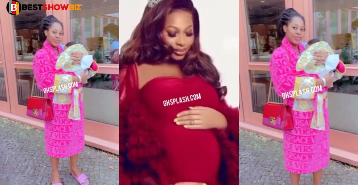 Amanda shows off her growing pregnancy belly as she gives birth for Kennedy Agyapong (Video)