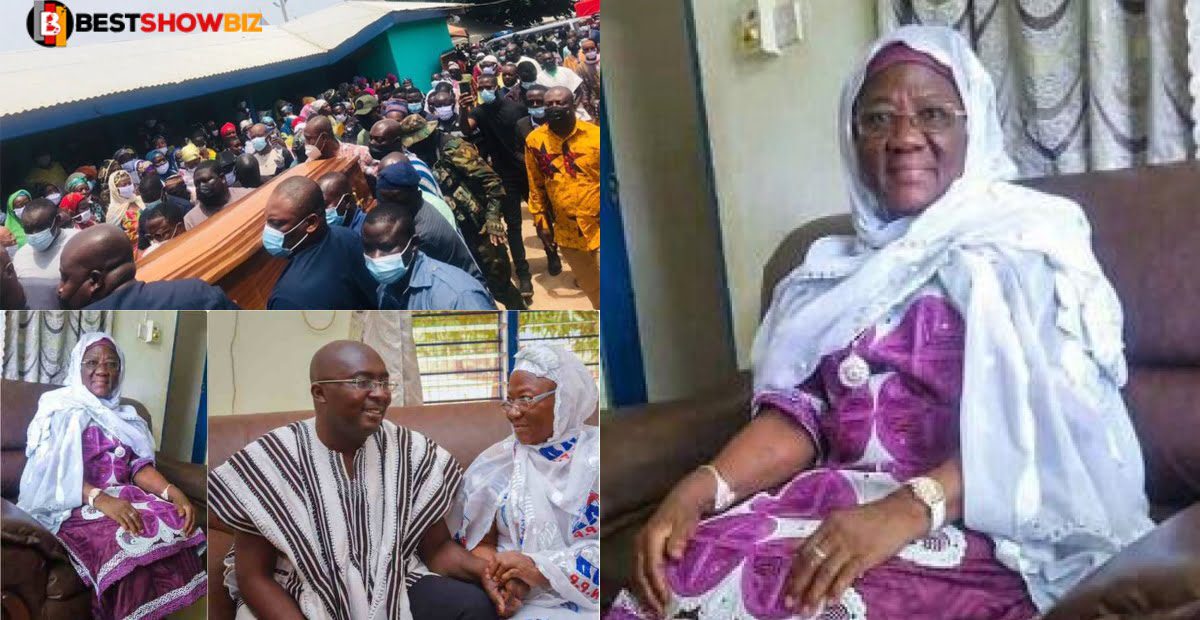 Moment mortal remains of Bawumia's mother arrived at Walele