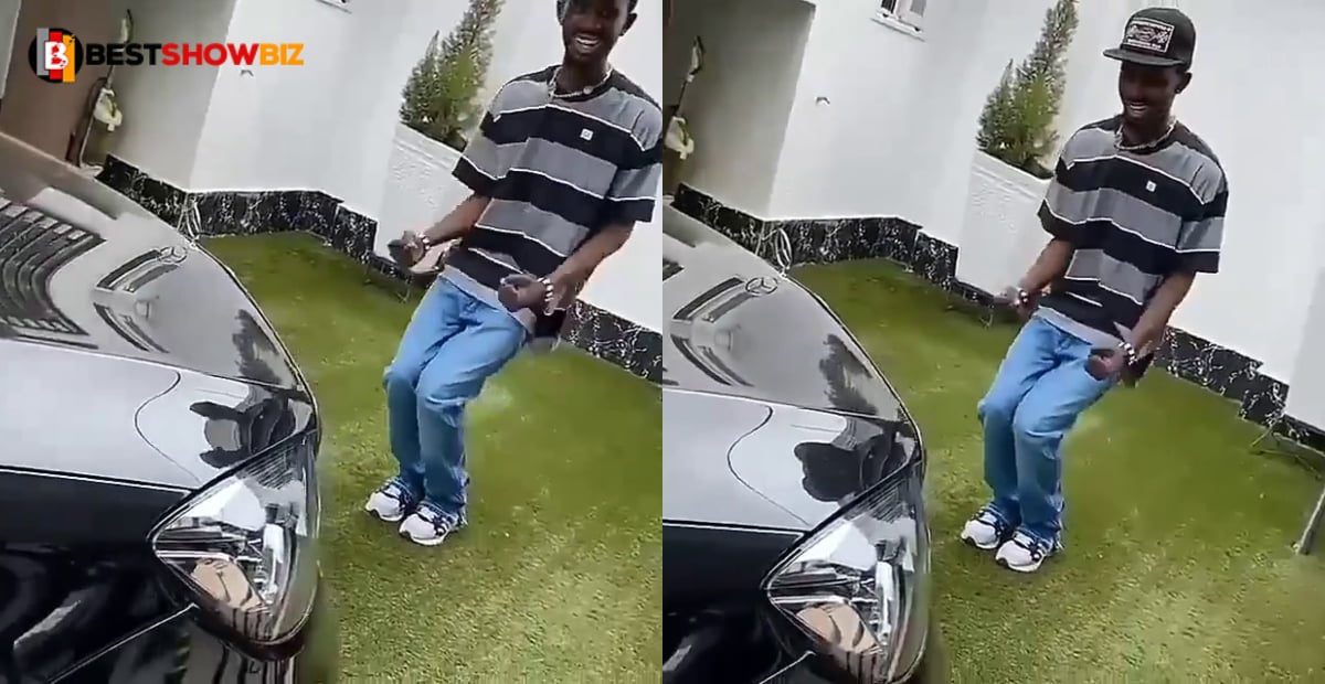 Black Sherif And His Boys Celebrates As He buys Himself A Brand New Mercedes Benz (Video)