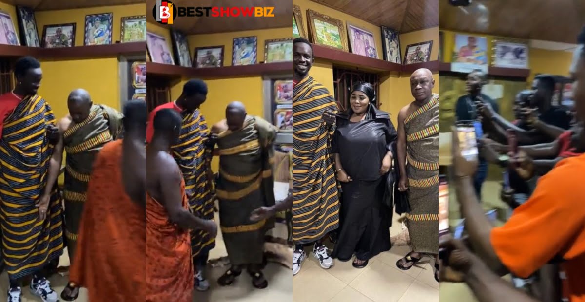 See the warm welcome Ahafo Chief gave Black Sherif following his visit