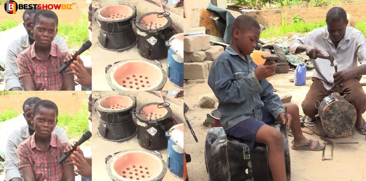 12 years old boy with 5 years experience in making coal pots warm hearts on social media as he shares his story (video)