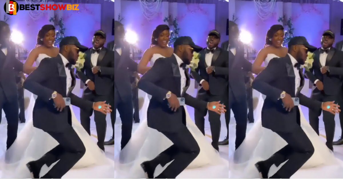 Millionaire Kennedy Osei steals the show at his friend's wedding with some crazy dance moves (video)