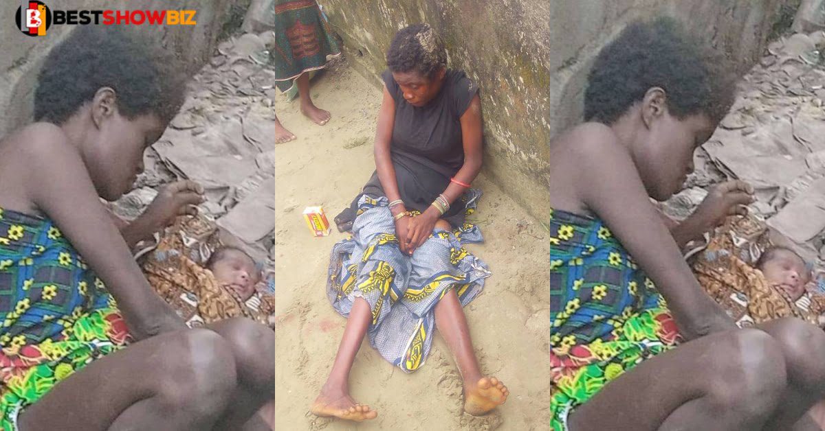 Video: M@d woman gives birth to beautiful twins in Obuasi, months after she was allegedly r@pe,d