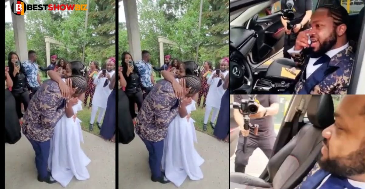 Man cries like a baby as his bride surprised him with a car on their wedding day
