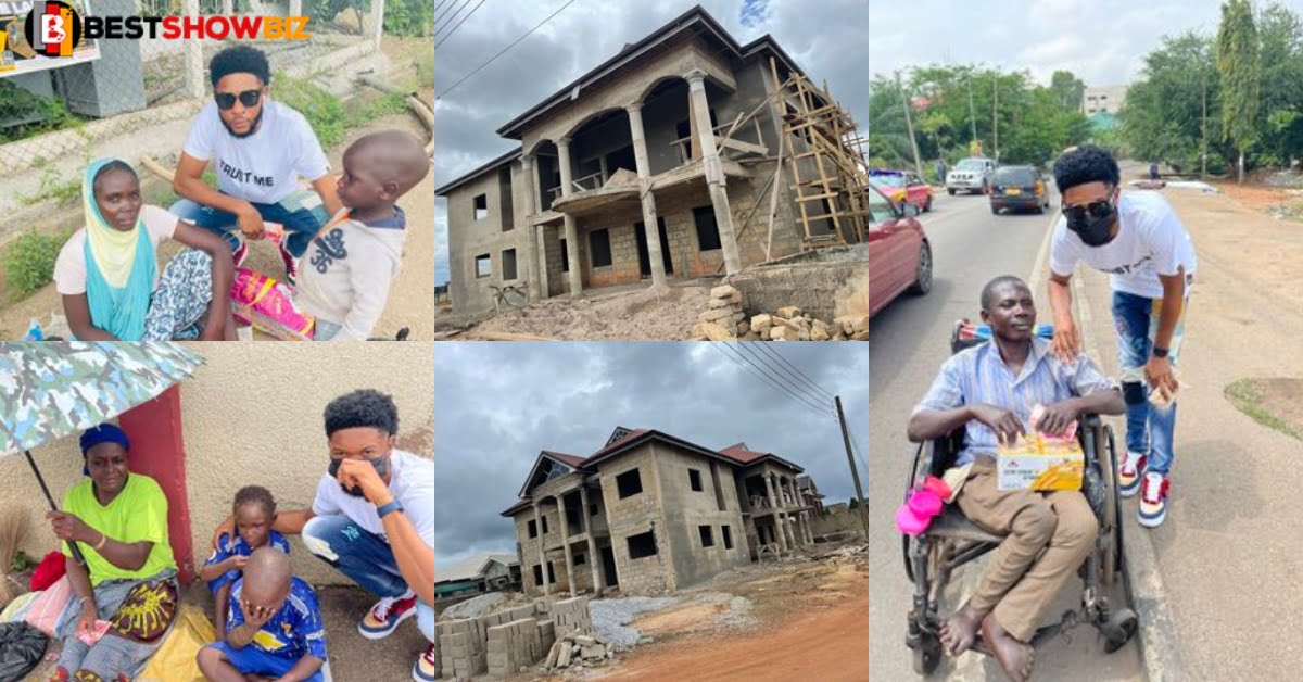 Photos: Meet the young Ghanaian man helping the poor and building mansions from betting