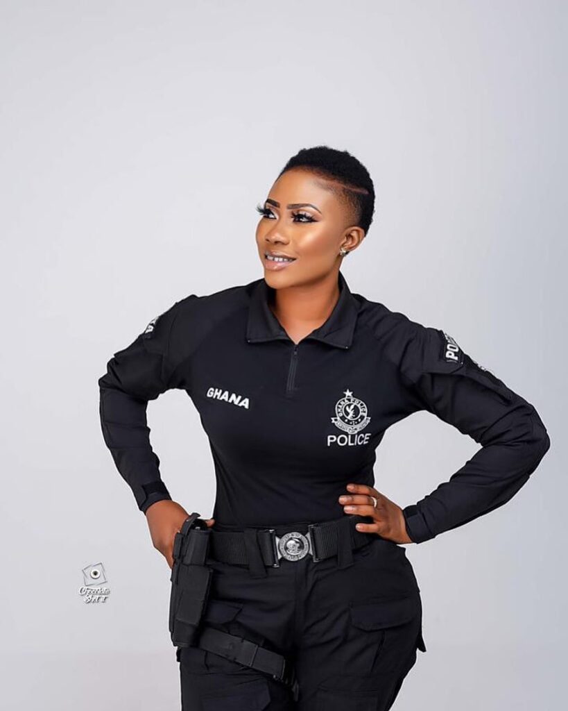 Ghana's most beautiful Police Officer storms the internet with new photos as she marks 13-years of service