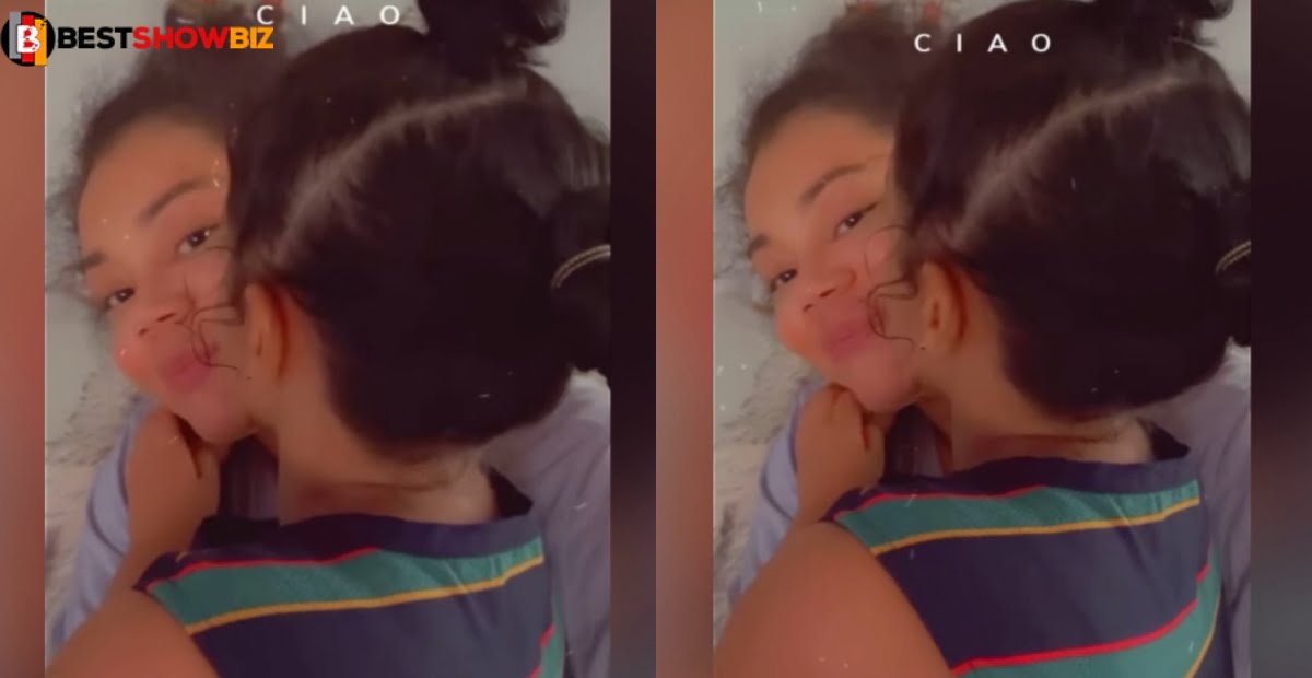 See Lovely moment when Nadia Buari's daughter gave her a passionate kiss (video)