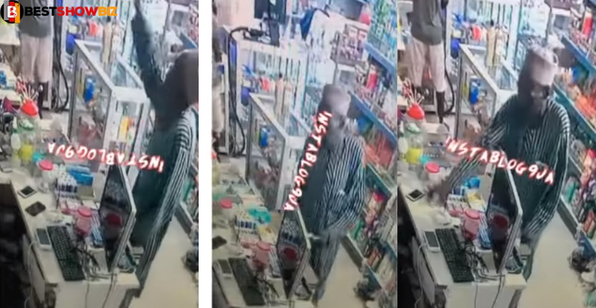 Elderly Man Caught Red Handed As CCTV Footage Expose Him Stealing Phones From The Pharmacy-(Video)