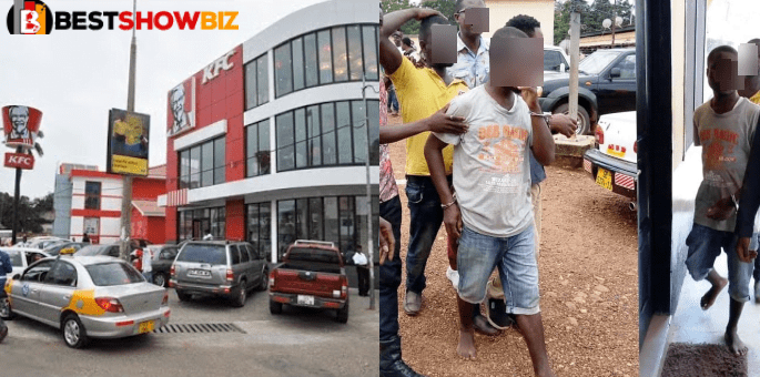 Osu: Armed Robbers run into OSu KFC to seek shelter from angry youth who wanted to beat them to death