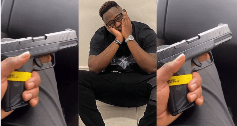 Netizens call for the arrest of Medikal after he flaunted a newly acquired gun on social media (VIDEO)