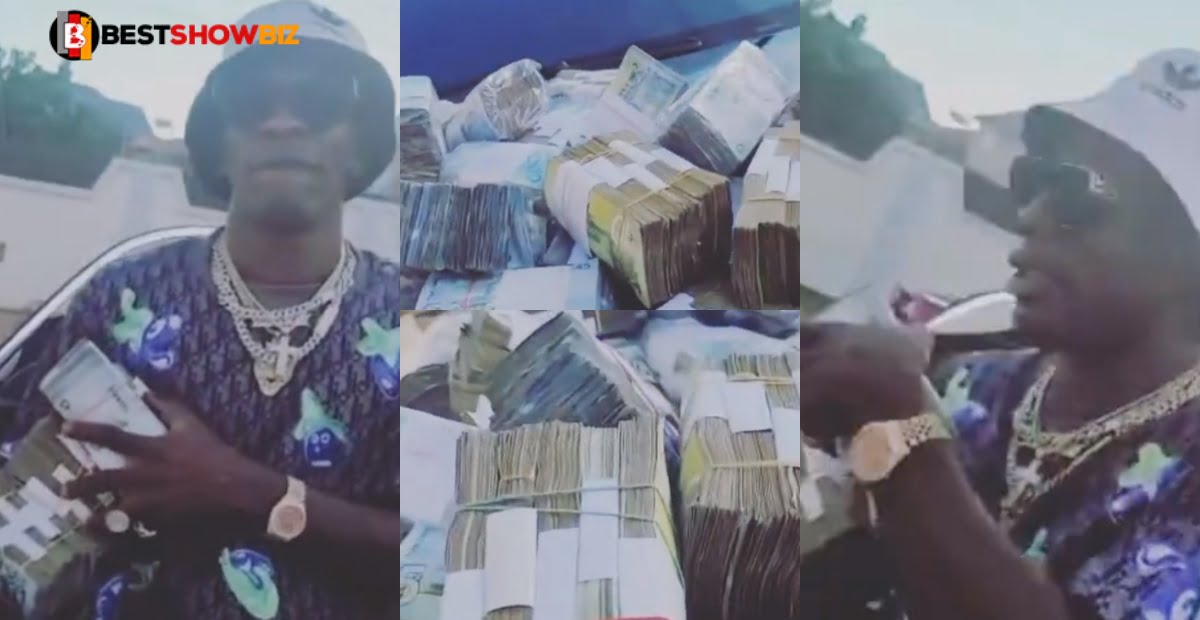 Where does he get all this money? Shatta Wale flaunts plenty of cash in new video