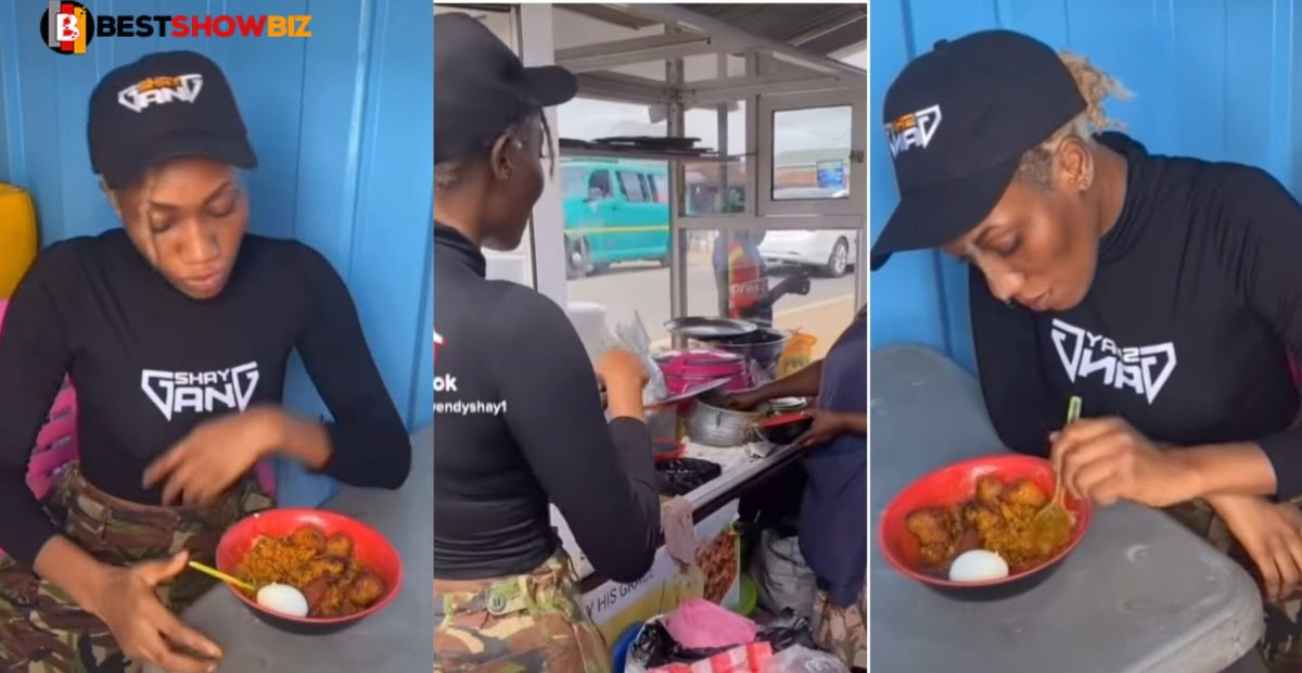 See hilarious video of wendy shay eating Gob3; Netizens say she is now broke