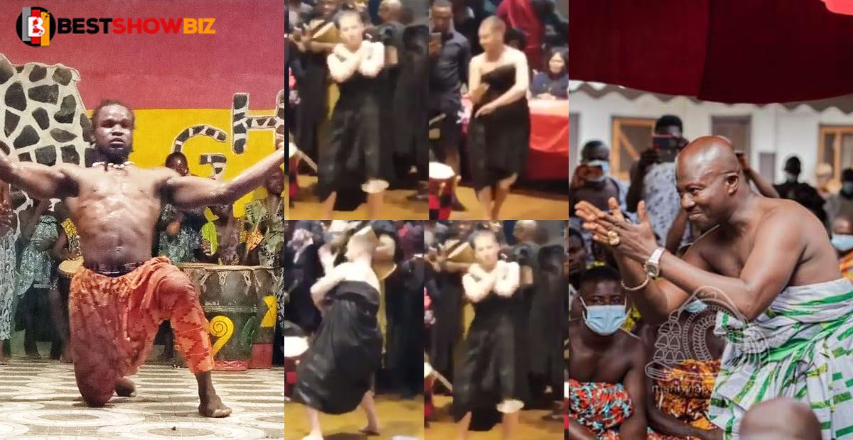 Video of 'Obroni man' displaying skillful 'Adowa' dance moves go viral