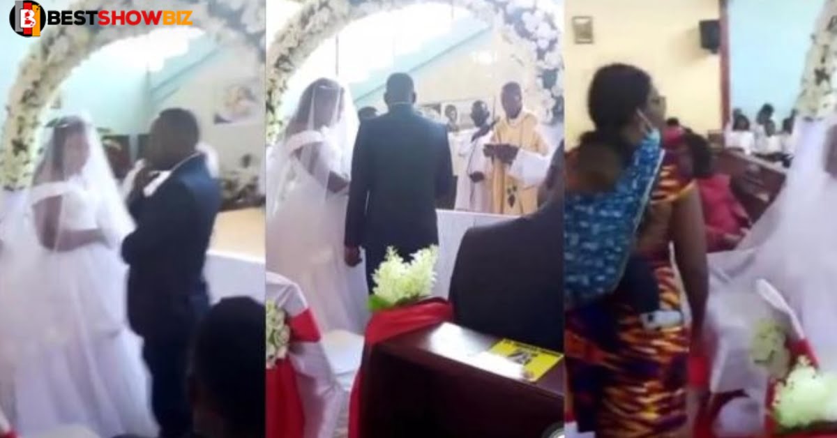 Woman storms church to beat her husband after catching him getting married to another woman