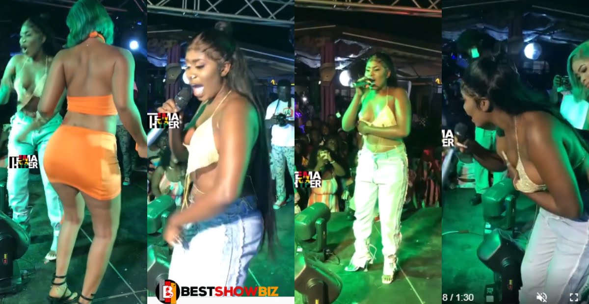 Video: Moment Yaa Jackson's bl3st fell from her dress while performing on stage