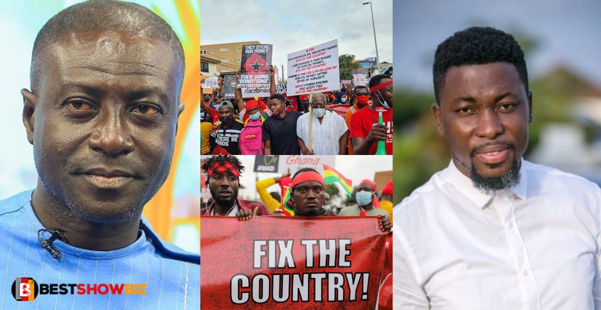 Kwame A Plus laughs as #fixthecountry protestors as Captain Smarts quits the group