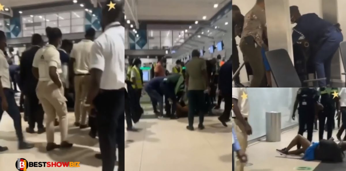 Video: Angry man destroys expensive equipment at the Kotoka Int. Airport